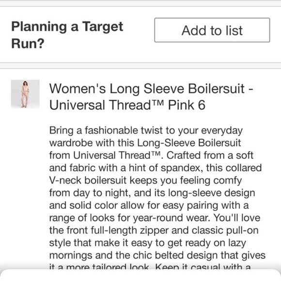 NEW Universal Thread Pink Longsleeve Boilersuit - Picture 6 of 10